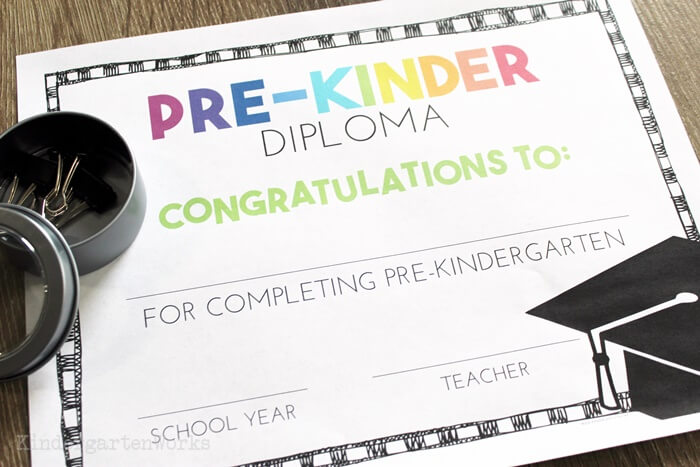 Pre-K Diploma Freebie